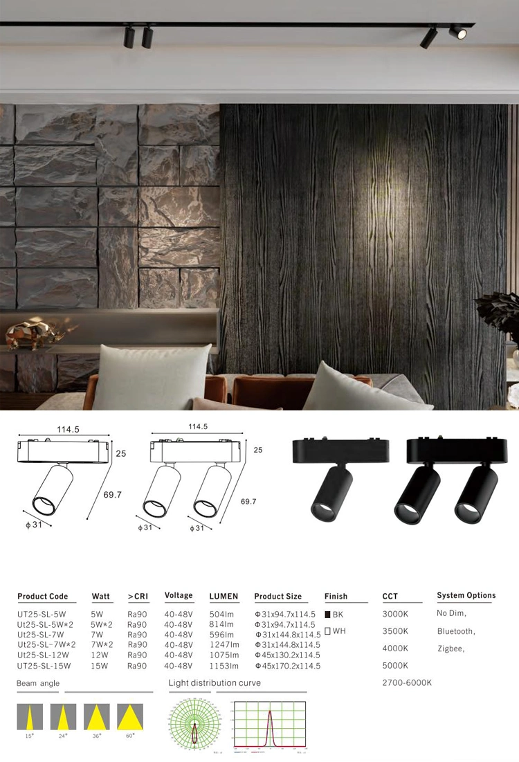 Commercial Lighting Spotlight Magnetic LED Light System with Ultra-Thin Magnetic Track Rail